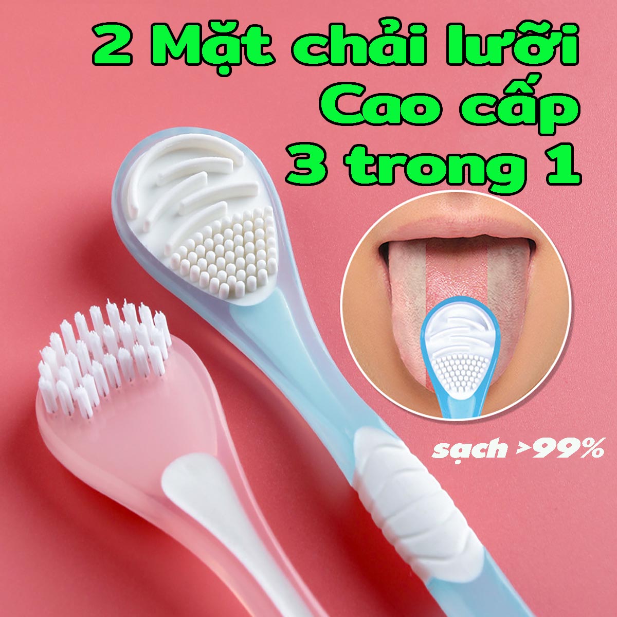 Bàn Chải Cạo Lưỡi 2 Mặt Cao Cấp HOCI